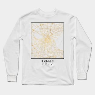 DUBLIN IRELAND CITY STREET MAP ART Long Sleeve T-Shirt